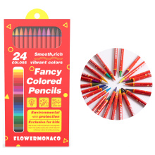 Amazon Hot Sale Spot 24 Color Small Pencil Painting Color Drawing Learning Set Flowermonaco Fancy Colored Pencils